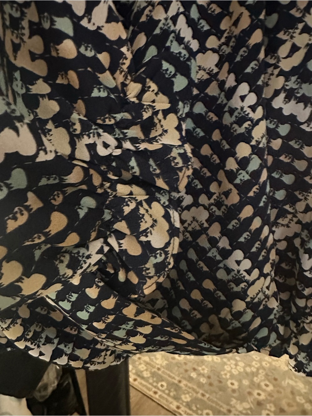 Heartloom Navy and Tan Geometric Wrap Blouse - Picture 7 of 7